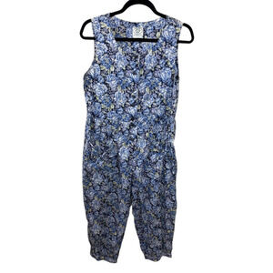 Vintage Laura Ashley Romper Jumpsuit Cottagecore Boho Floral Size Medium